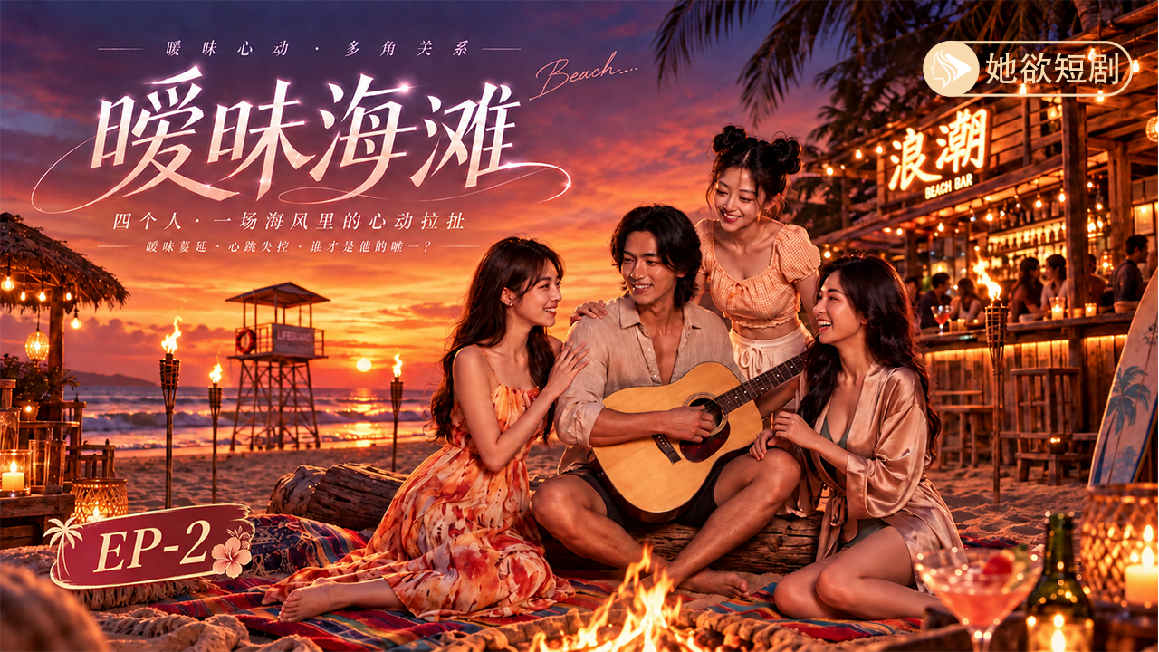 女性向AI短剧《暧昧海滩：心动靠近无法自拔 》 第2集