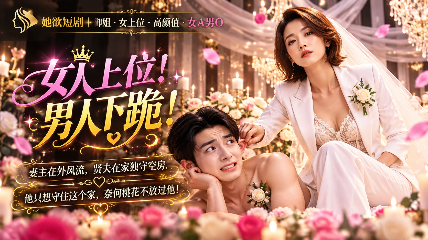 女性向AI短剧《女人上位！男人下跪》